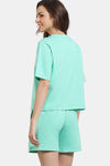Zivame Hide N Seek Knit Cotton Shorts Set - Ice Green — thumbnail 4
